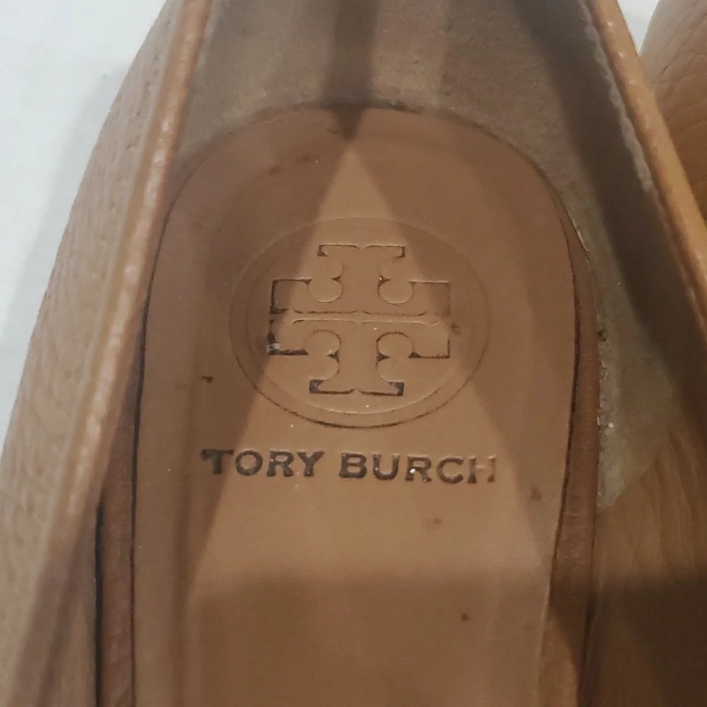Tory Burch Reva Ballet Flats Royal Tan Tumbled 9M